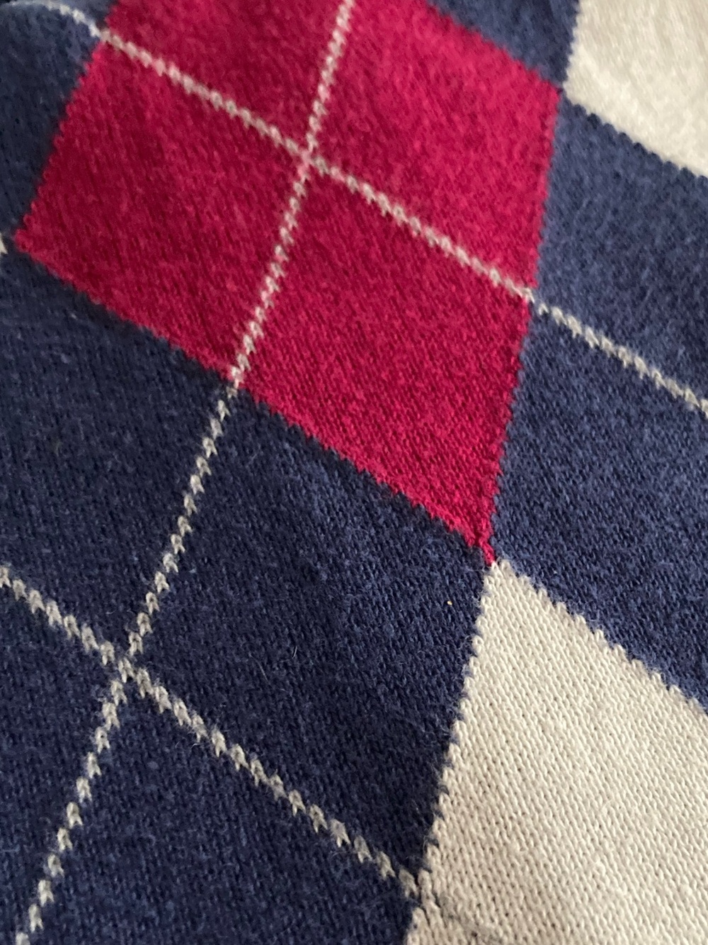 TOMMY HILFIGER V-Neck Argyle Sweater - Size Small - Picture 8 of 9